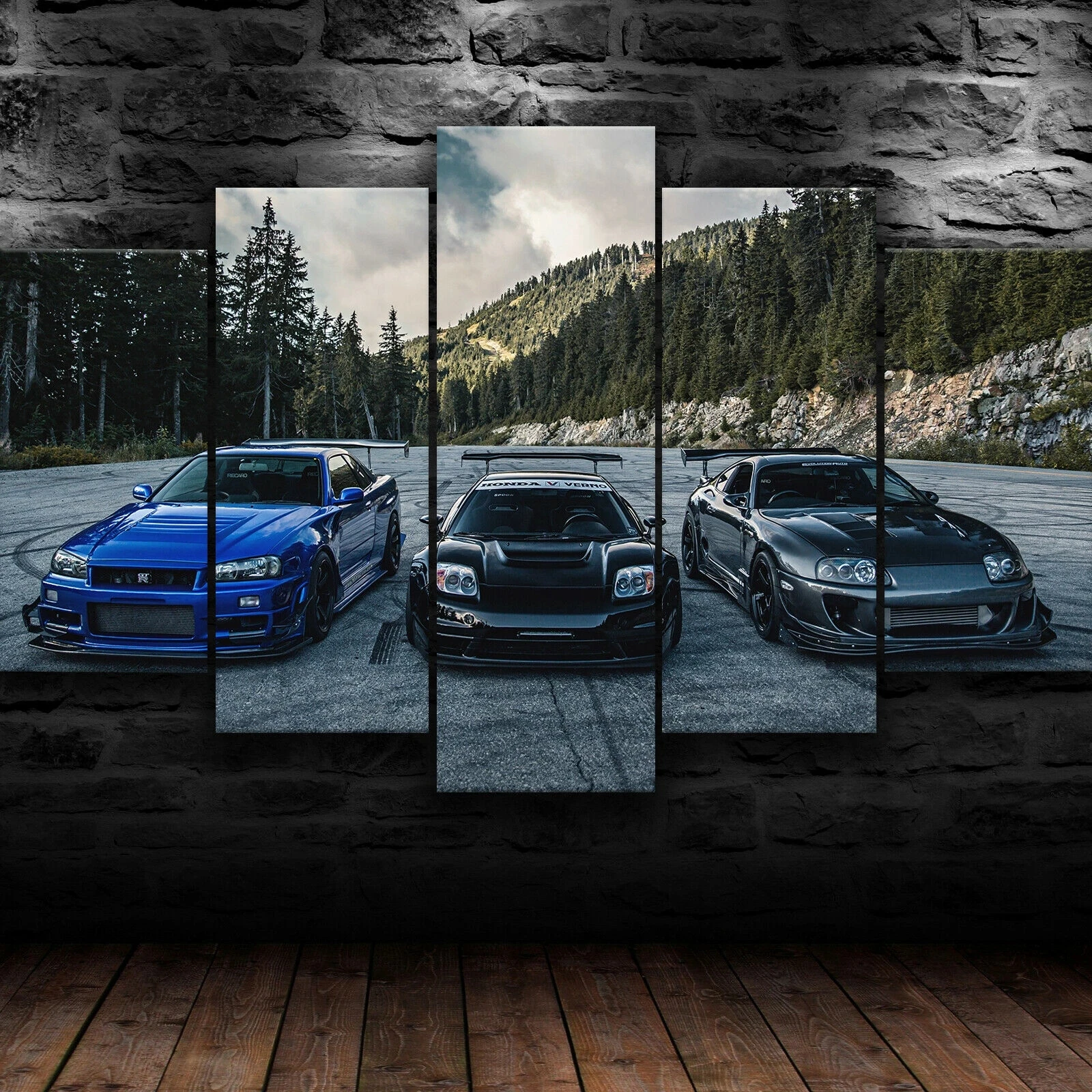 Supra Nissan Skyline NSX Autó 5 Darab Vászon Wall Art Poszter, Nyomatok Nappali lakberendezés HD Képeket 5 panel Festmények