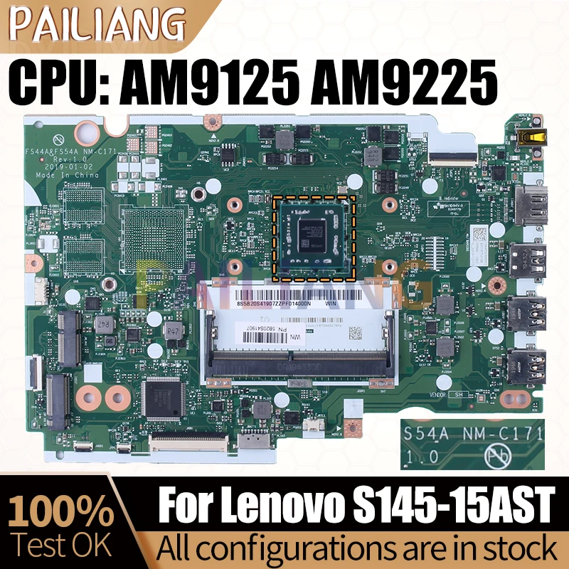 A Lenovo S145-15AST Laptop Alaplap NM-C171 5B20S41907 5B20S41905 AM9125 AM9225 Notebook Alaplap