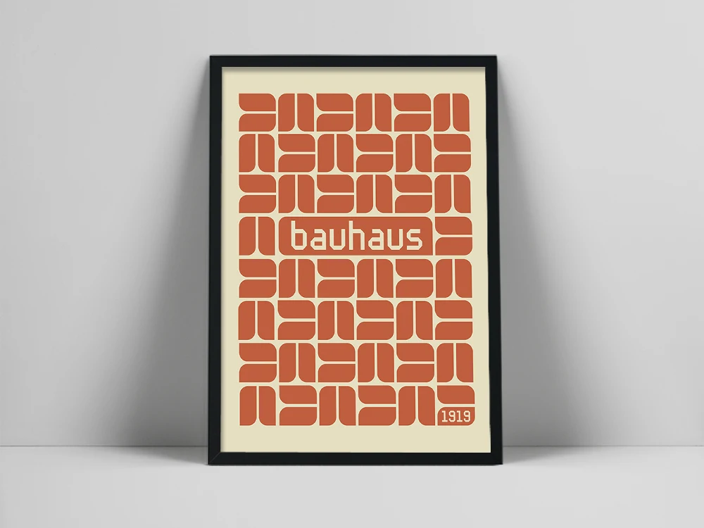 Bauhaus poszter, 100 év Bauhaus, Bauhaus Kiállítás nyomtatás, Herbert Bayer poszter, Bauhaus Nyomtatás, Walntury művészet plakát Művészet Nouvea