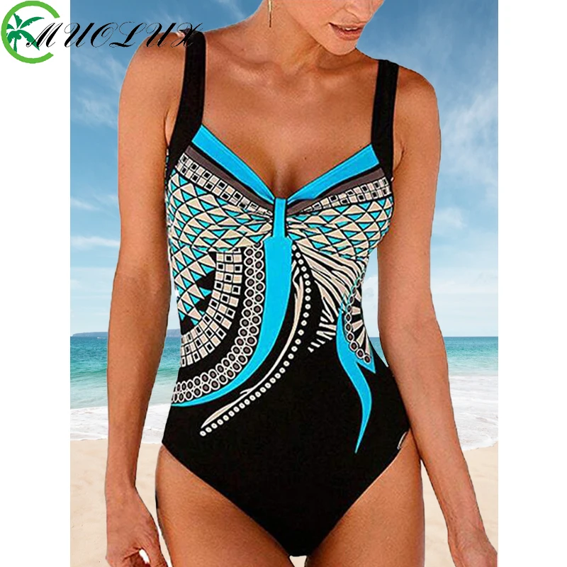 2023 Vintage Egyrészes Fürdőruha Női Fürdőruha Has Ellenőrzési Monokini Szexi Body Nyomtatás BathingSuit Női Strandcuccot Plus Size