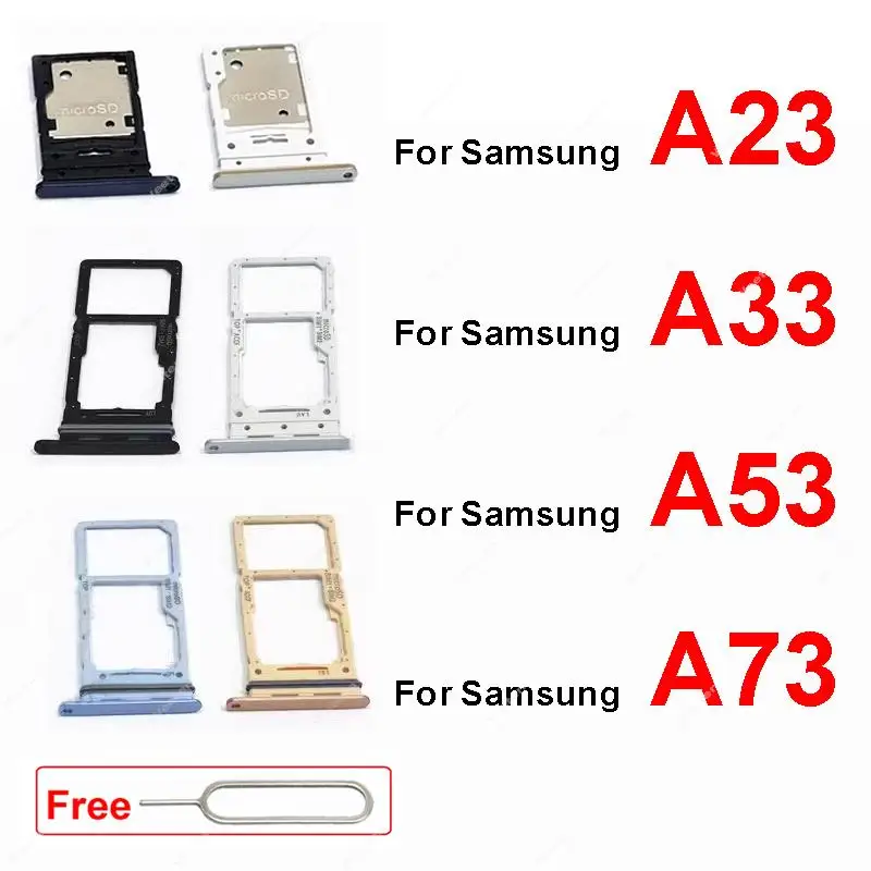 A SIM-Kártya Tálcát tartó Samsung A23 A235F 4G A33 A336E A53 A536B A73 A736B 5G SD-Kártya Tartóját Sim-Kártya Olvasó Javítás Alkatrész