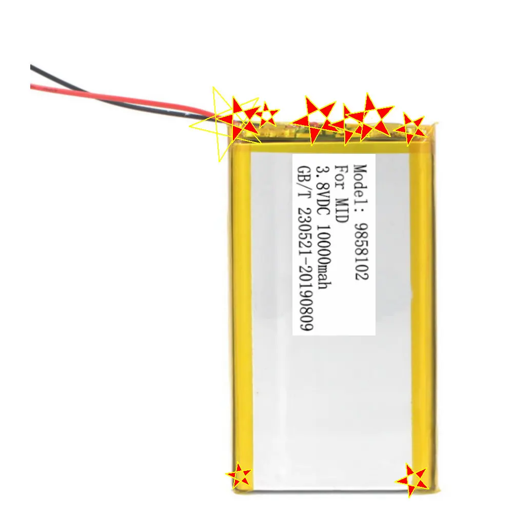 Akkumulátor 3.8 V 9858102 lítium-polimer akkumulátor 10000mAh navigátor tablet MID Aksija