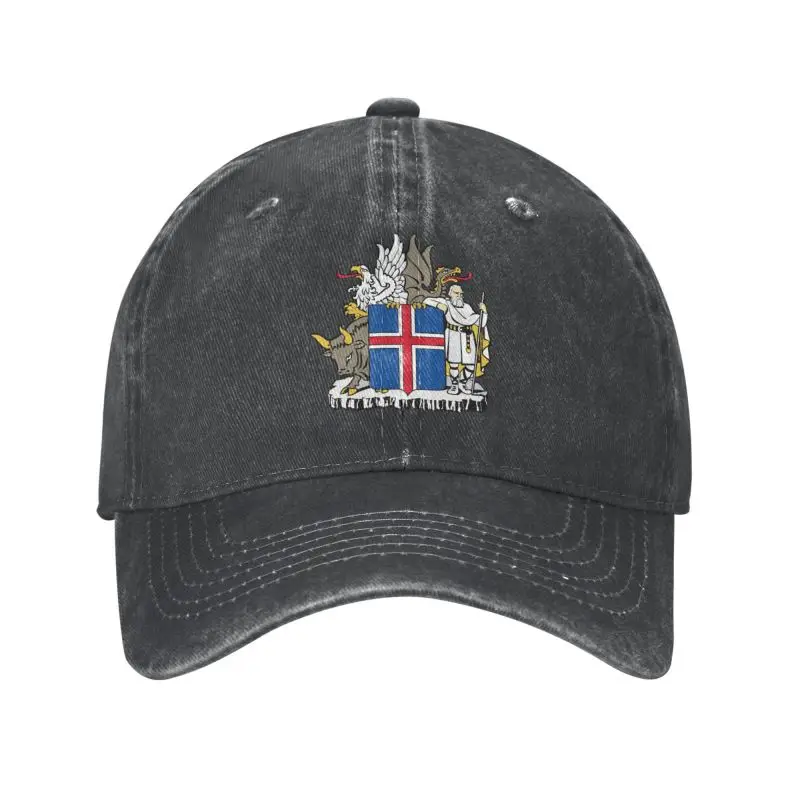 Egyéni Pamut címere Izland Baseball Sapka napvédő Férfiak Nők Állítható Apa Kalapja Ősz