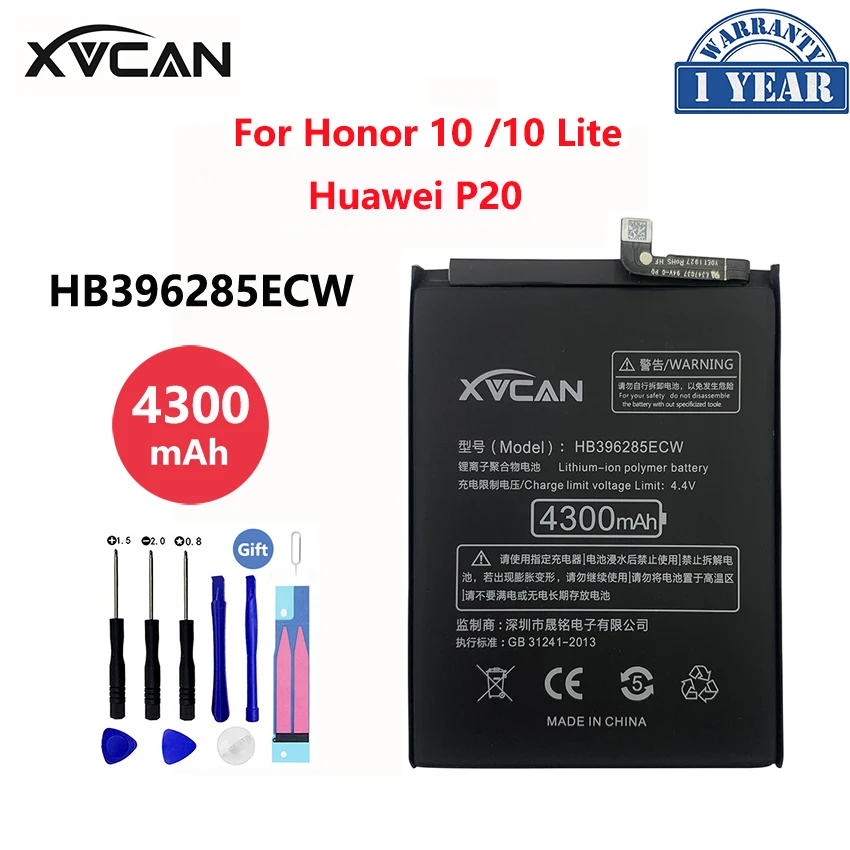 Eredeti XVCAN Csere Telefon Akkumulátor HB396285ECW Nagy Kapacitású 4300mAh A Huawei P20 Megtiszteltetés 10 Honor10 Lite Batteria