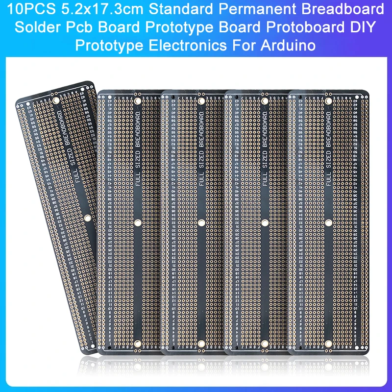 10DB 5.2x17.3cm Standard Állandó Breadboard Forrasztani Pcb-Testület Prototípus Testület Protoboard DIY Prototípus Elektronika Arduino