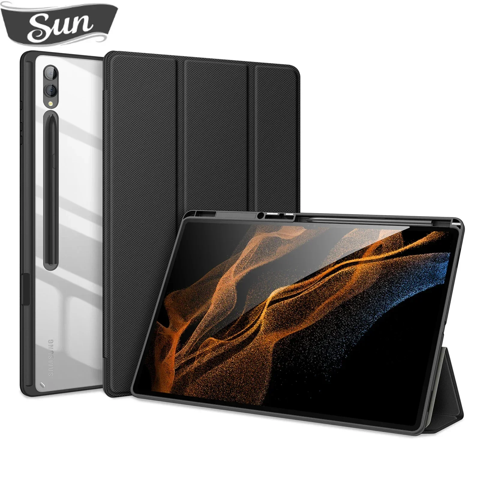 Luxus Tablet Bőr tok Samsung Galaxy Tab S9 Ultra S8 Ultra S7 S6 S8 Lite S7FE/S7 S8 Plusz Okos Aludni Ébredj tolltartó